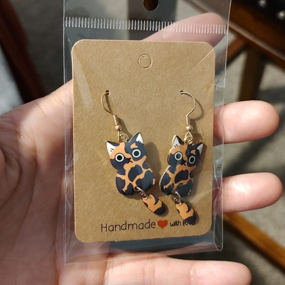Cat Dangle Earrings